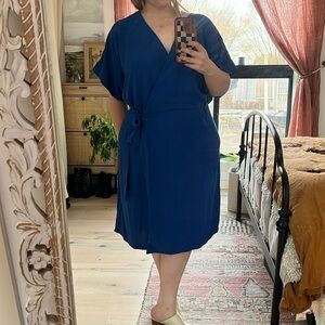 Bobeau Blue Wrap Dress, Size 3X